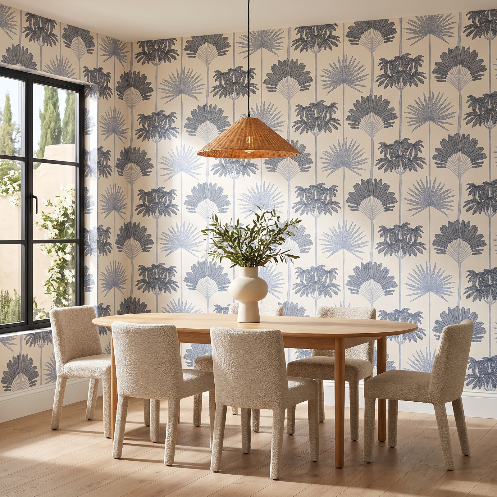 Popplewell Peel & Stick Floral Wallpaper, Blue