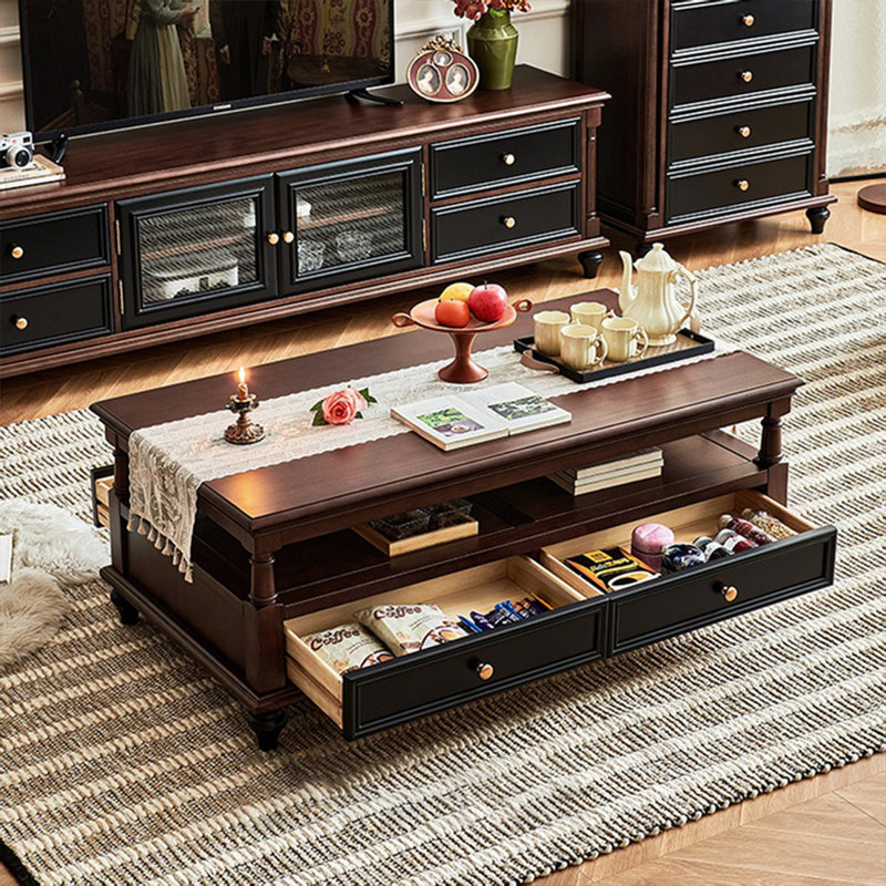 Table basse rétro, H 19,69 po x l 47,24 po x P 27,56 po
