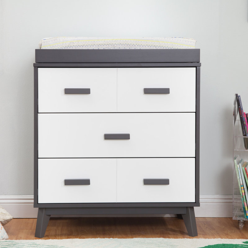 Scoot 3 Drawer Changing Table, Slate/White