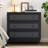 Ashari Rattan 3-Drawer Dresser, Chest of Drawers, Boho MDF Modern Dresser with Wood Handles-272062580