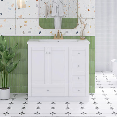 Ensemble de meuble-lavabo autoportant 36 po avec plateau en résine 36 po