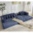 Boneless Oversize Cloud Couch, L-Shape Sofa, Convertible Floor Sleeper Sofa Bed, No Assembly ,Eight Pillows,3-In-1,Side Pocket,Corduroy-360802345-360802347