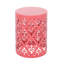 Élégantes tables de bout en métal S / 2, conception en fer découpé pour le style, couleur corail, structure thermolaquée, sans assemblage, paire de tables 13,75 x l 13,75 x P 18,00h et 11,75 x 11,75 x 15,75h, moderne