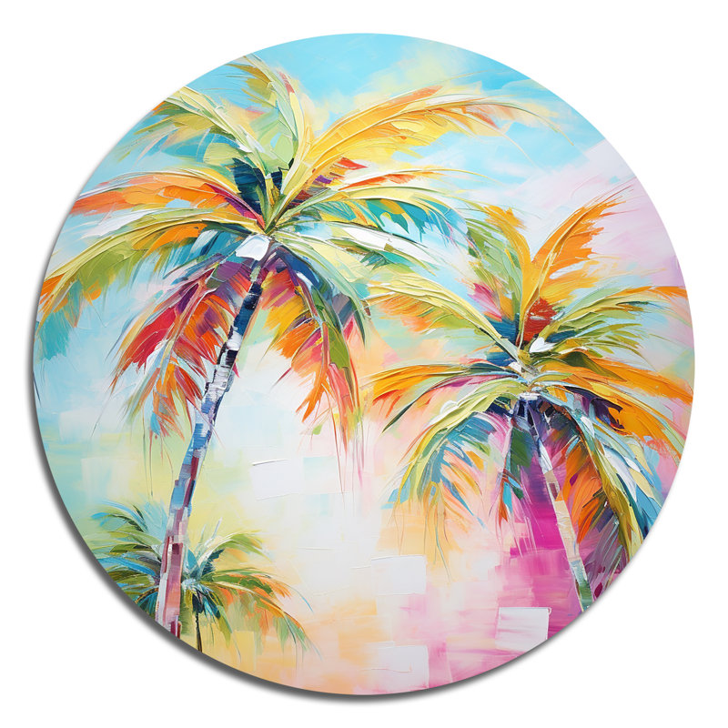 Diahna - Art floral rond en métal, H 23 po x l 23 po
