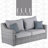 Elle Decor Vallauris 72''W 3-Person Outdoor Patio Loveseat with Cushions Furniture Collection, Premium All Weather Wicker, Gray
