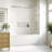 60 in. W X 58 in. H Single Sliding Frameless Tub Door with 5/16 in. (8mm) Clear Glass-109000229