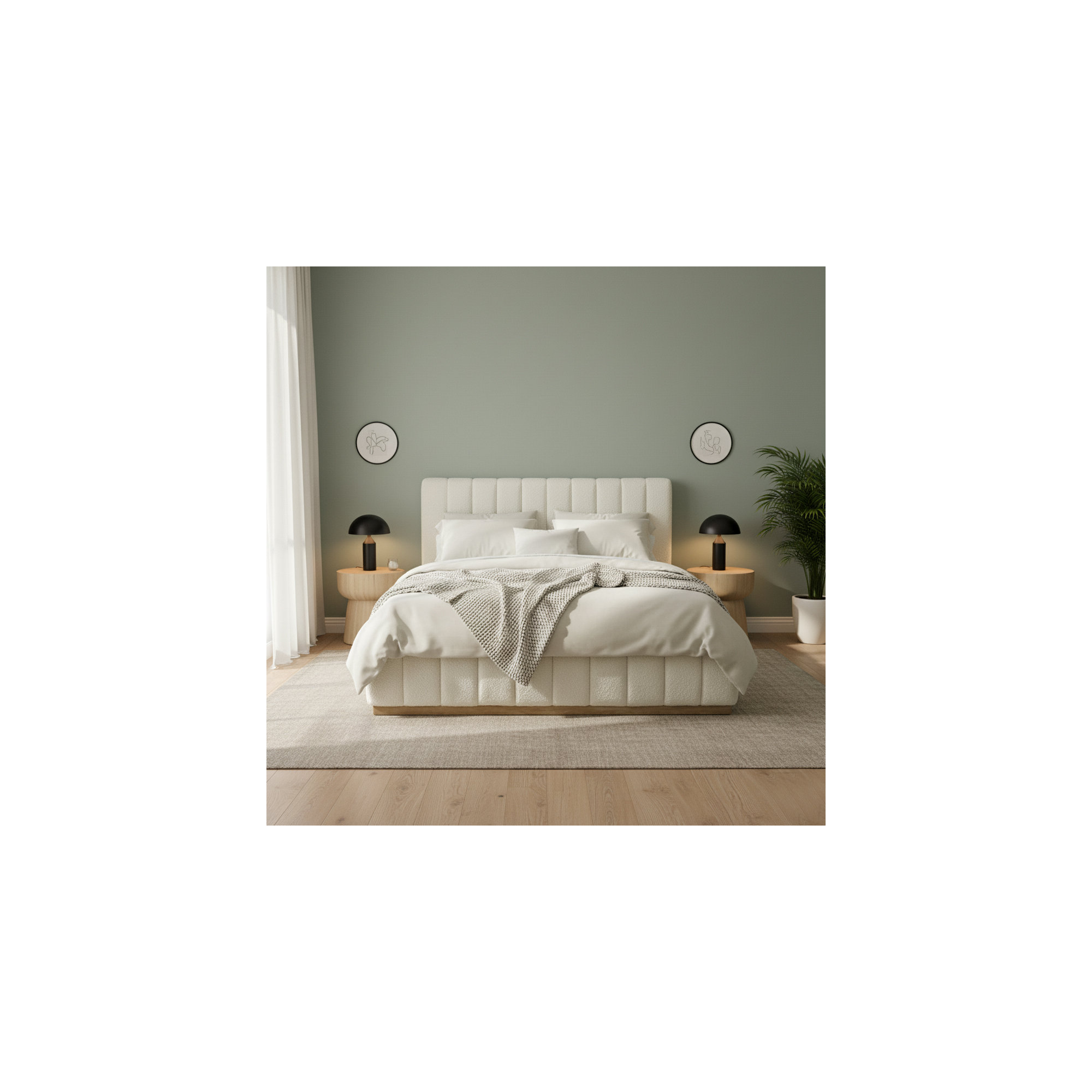 Braesyn Upholstered Bed, Queen, Cream