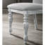 Ensemble de salle à manger 5 pièces, table ronde et 4 chaises, teinte blanc gris vieilli, gris, pied central avec chaises