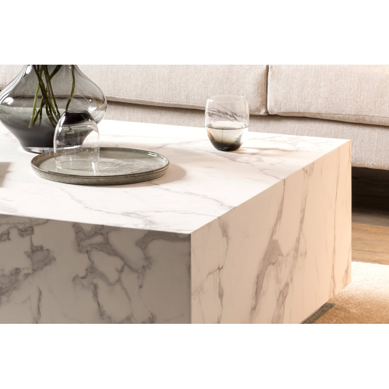 Aavyan Block Coffee Table, White