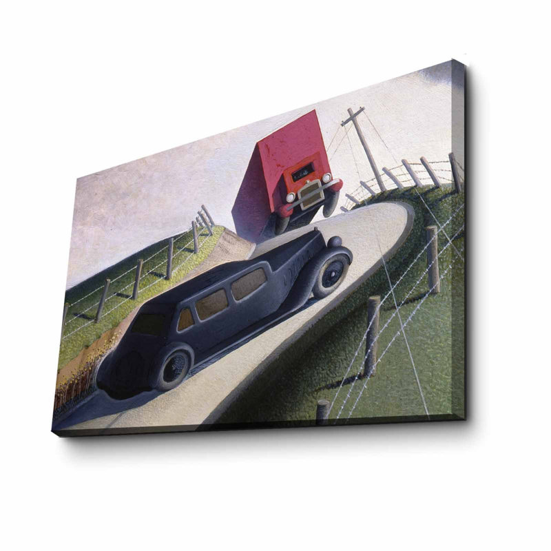 Peinture décorative sur toile par Grant Wood, «Mort sur la route Ridge», 17,7 po x 27,6 po | Toile 100% suède, fixée sur un cadre 100% bois (épaisseur: 1,2 po) | Art mural élégant pour la décoration intérieure et les amateurs d'art