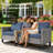 Allcot 5 - Person Wicker/Rattan Patio Furniture Set, Outdoor Fire Pit Sofa Set with Throw Pillows and Comfy Cushions-112553055