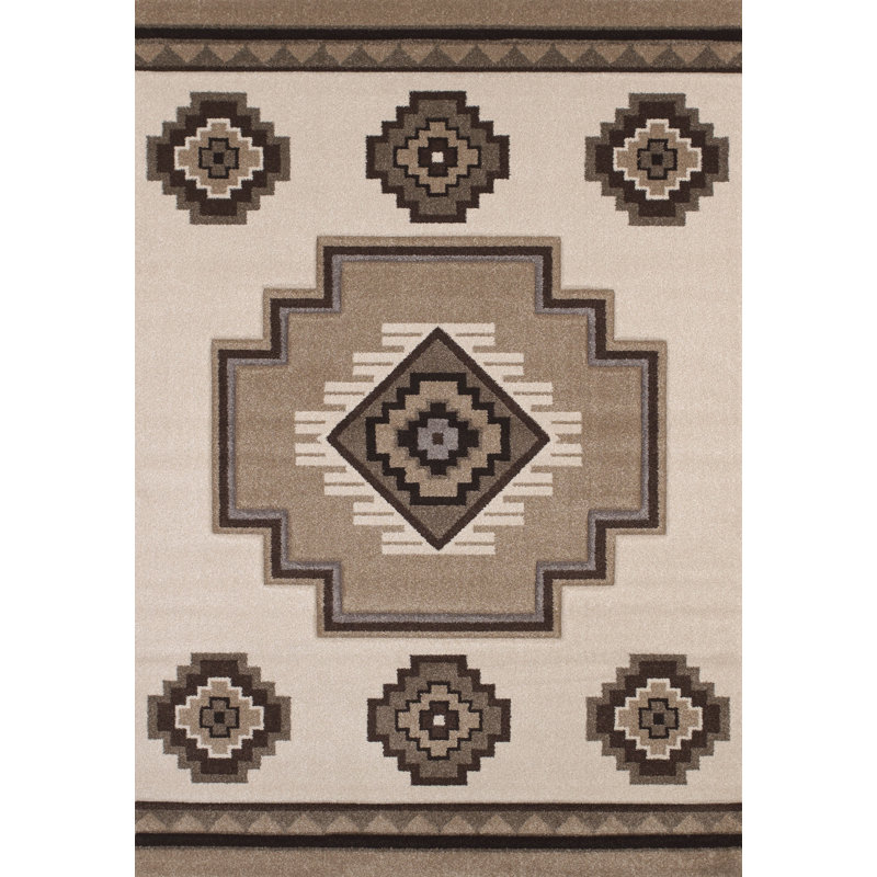 Tapis crème et brun Woodside, Rectangle 7 pi 10 po x 11 pi 2 po
