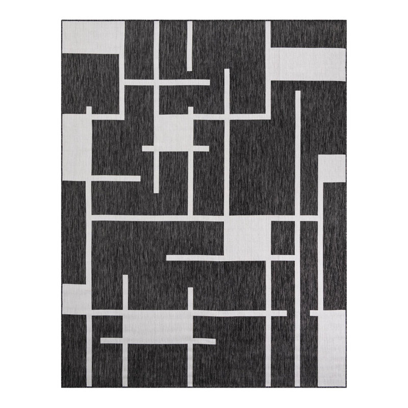 Tapis intérieur / extérieur d'extérieur moderne, Rectangle 7 pi 10 po x 10 pi