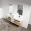 Meuble-lavabo mural 72 po avec lavabo en résine, tiroir à fermeture en douceur et fixation flottante