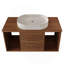 Meuble-lavabo mural moderne 39,4 po avec lavabo en céramique ovale flottant multi-couches-133144860