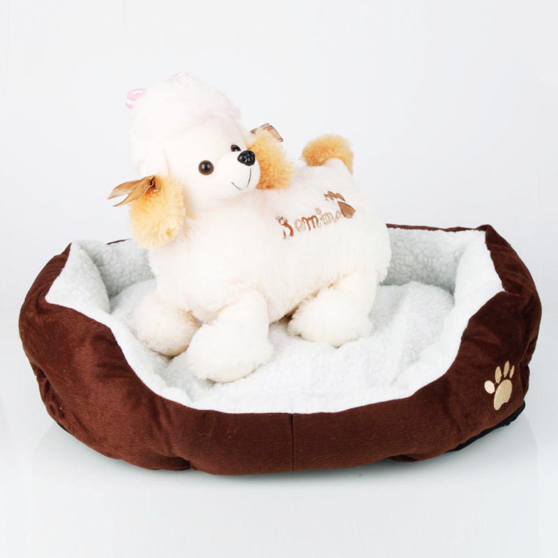Willmar Cotton Pet Bed, Large (8.66" H x 21.65" W x 25.59" D), Coffee