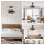 Ventilateur de plafond encastré en cage noir 16,5 po avec ensemble d'éclairage et télécommande pour chambre à coucher, salon, cuisine Cissline-1458025045-1458025067