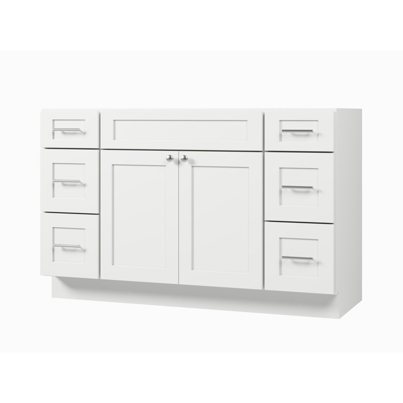 Disar 54" Single Bathroom Vanity Base Only, White