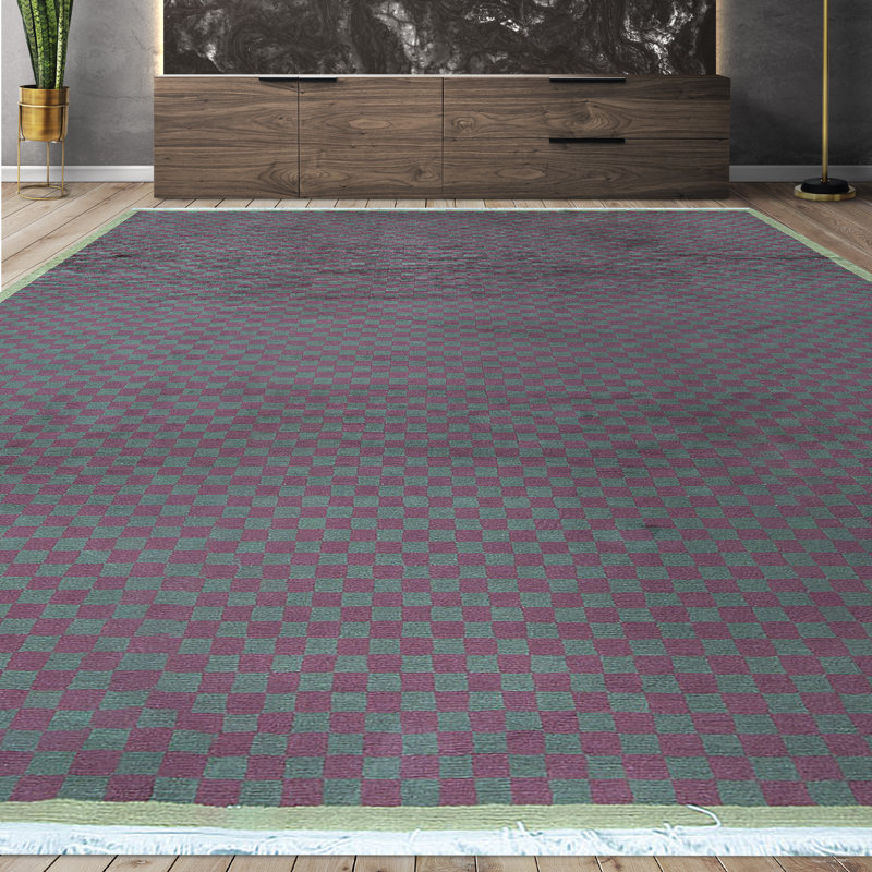 Tibetan Wool Checkered Area Rug