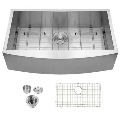 36" L x 20" W Farmhouse Kitchen Sink Stainless Steel Kitchen Sink Single Bowl Apron Front Sink