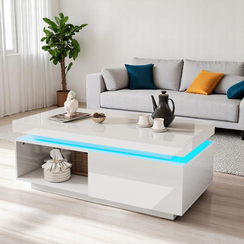 Omer Pedestal Coffee Table with Storagez