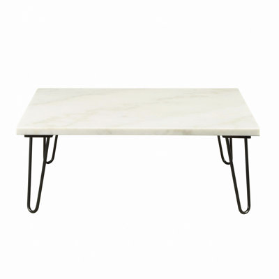 Elegance Marble Coffee Table 1Pc Luxury Furniture Living Room Center-Table Finish Legs