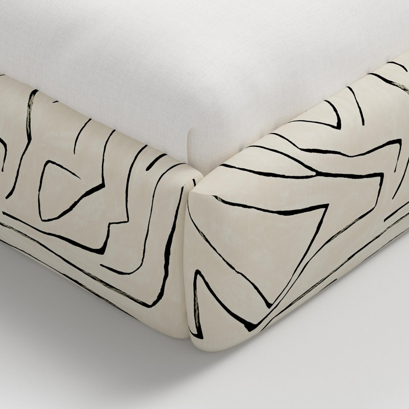 Perigold Bed, Cream/Black, Queen