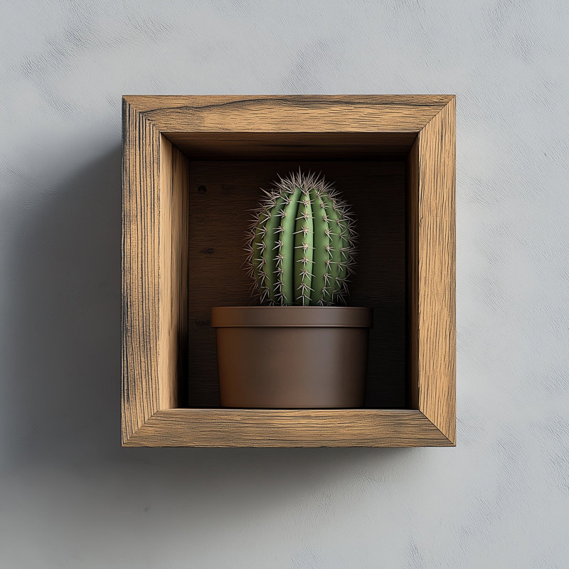 Modern Decorative Wooden Wall Shelf, 100% Solid Wood, 5.5 x 6.0 x 2.8 inches, Black Color | Easy Wall Mount Design, Stylish Storage Solution for Home Decor | Perfect for Living Room, Office & Novelty Spaces