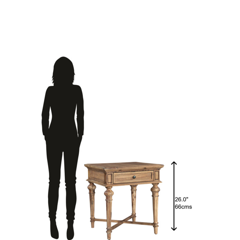 Solid Wood Cross Legs End Table