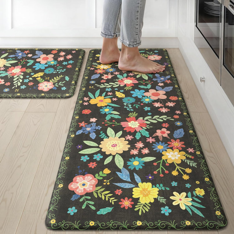 Anti-Fatigue Waterproof Non-Slip Kitchen Mats, Black