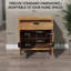 Armoire de rangement d'appoint en bois avec 1 tiroir et tablette intérieure, panneau de fibres à densité moyenne sculpté géométrique et buffet en bois massif
