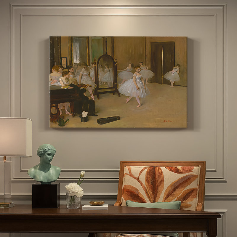 The Dancing Class (Metropolitan Museum Version) -Edgar Degas-Toile tendue avec châssis-c. 1870, 18 x 27