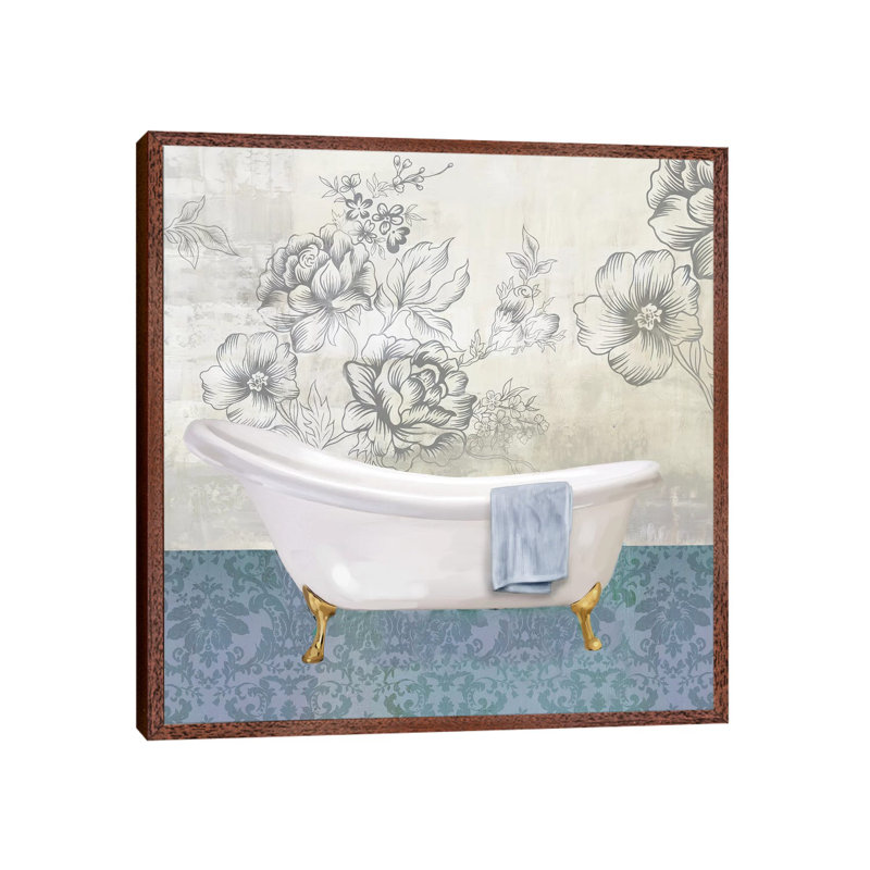 Garden Bath II by Drako Fontaine - Floater Frame Print on Canvas, 45.72 cm H x 45.72 cm W, Brown Framed