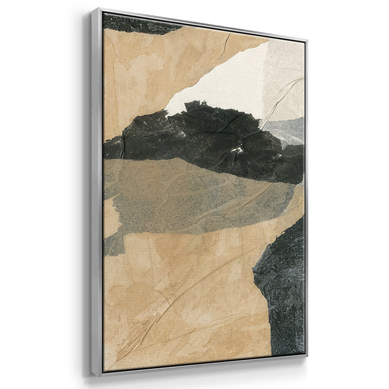«Paper Blur III» - Toile encadrée multi-pièces, Argent, H 24 po x l 48 po x P 2 po