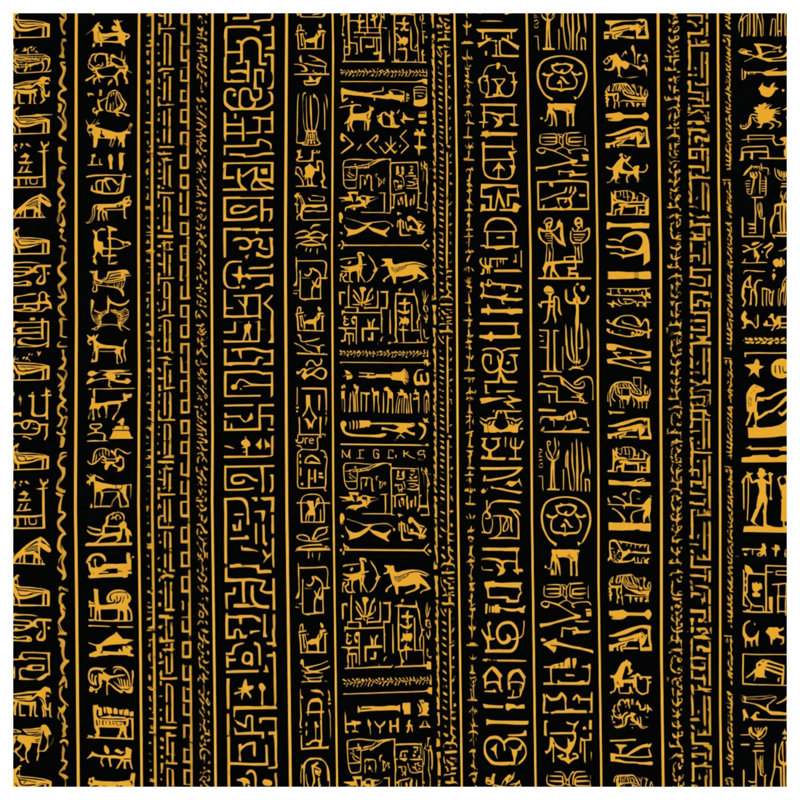 Housses de couette dorées en forme de hiéroglyphes égyptiens, Très grand lit