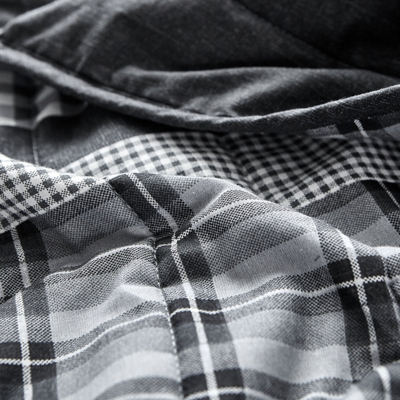Nautica Gulf Shores Cotton Reversible Charcoal Quilt Set, Twin, Charcoal