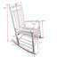 Chaise berçante adulte en bois de peuplier brun / chêne / blanc - capacité de 250 lb, facile à assembler pour le balcon et le porche-643627355