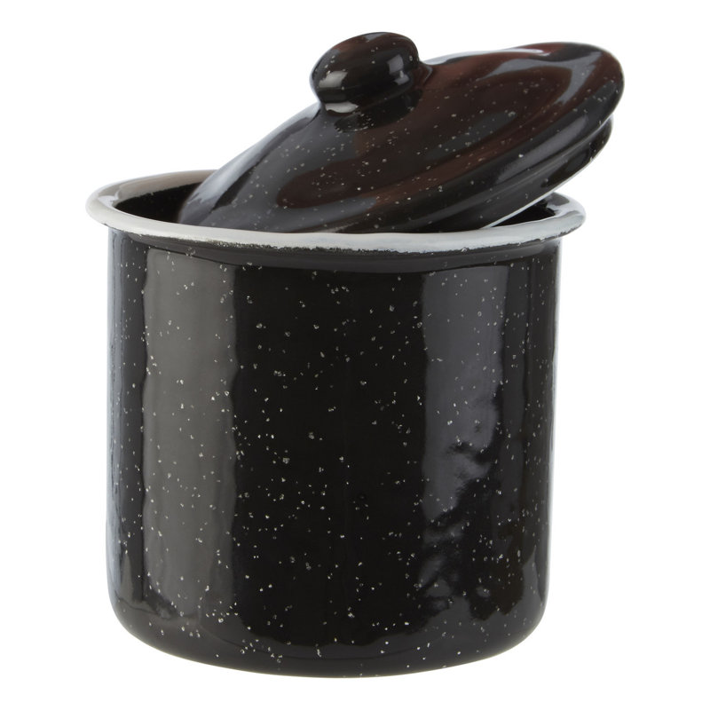 Kitchen Canisters & Storage Jars, 10cm H x 9cm W x 9cm D, Black/White