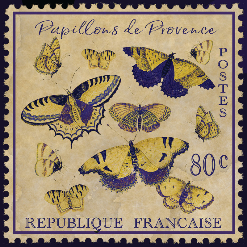 Timbres-poste papillons de Provence 24 x 24