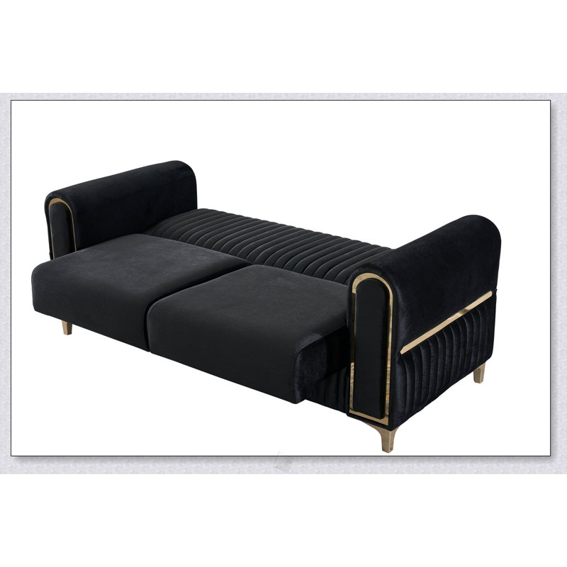 Causeuse convertible en tissu de velours Melody