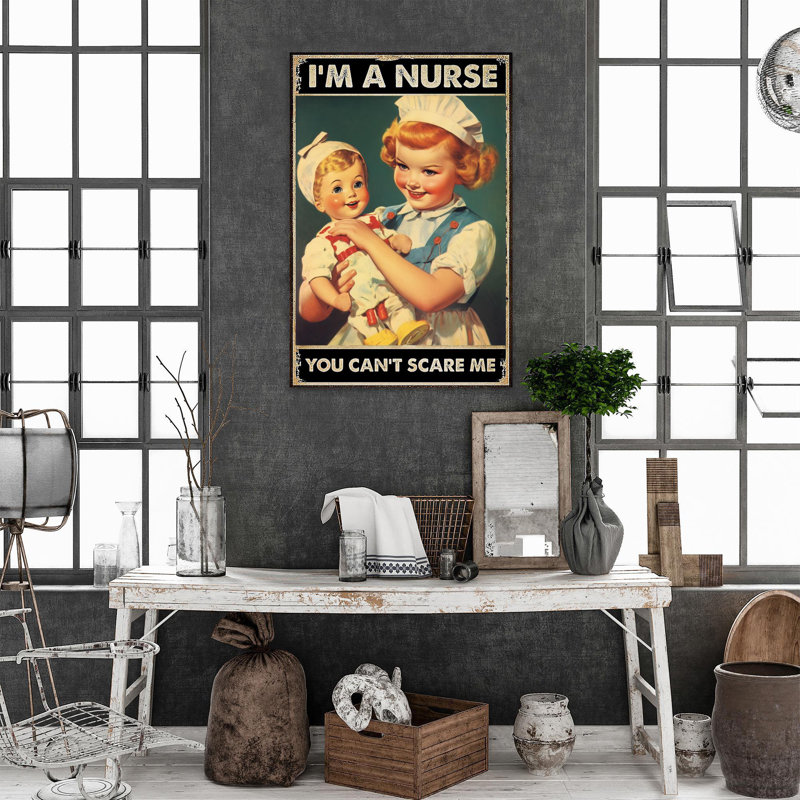 Im Im Nurse You Cant Scare Me - 1 pièce, impression d'art graphique rectangulaire sur toile tendue