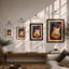 Electric Sun Retro - Framed Print-1352186254-1352186252