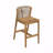 Set Of 2 Outdoor Patio Barstool, Teak Finished Wood With Beige Cushion