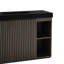 Meuble-lavabo en chêne fumé de 48 po avec lavabo en quartz noir, essentiel moderne, conception cannelée, poignées cachées, intérieur réglable, fixation murale à embout, charnières à fermeture en douceur, assemblage facile, personnalisable