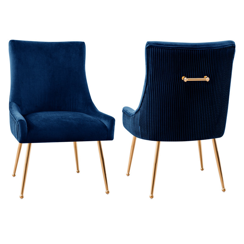 Aizhan Upholstered Side Chair, Blue