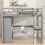 Lit mezzanine gris avec bureau pratique, garde-robe et compartiments de rangement-1164530886