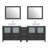  Wooden 84" Freestanding Double Sink Bathroom Vanity with Engineered Marble Top and Matching Mirrors-27042789