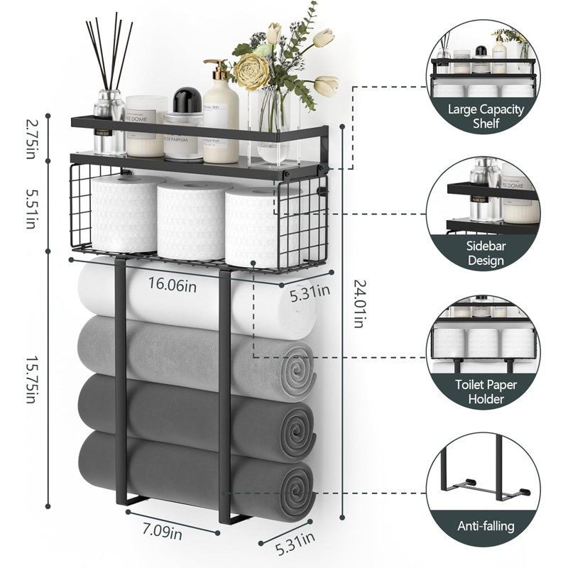 Kalgoorlie Floating Shelf, Black