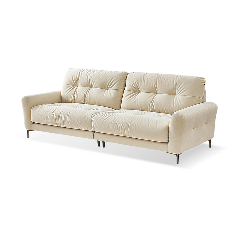 Canapé modulaire moderne en polyester blanc crème, H 33,86 po x l 93,7 po x P 36,61 po, 3