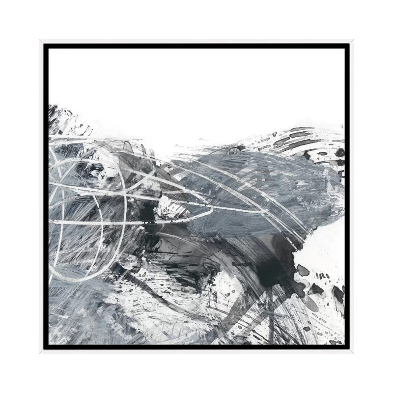 « Scribble out II » par Ethan Harper, reproduction d’art, H 37 po x l 37 po x P 1,5 po, Toile blanche encadrée, Pas de tapis